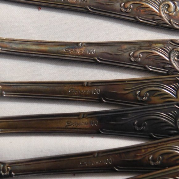 Vintage Schaso German Cocktail Fork Set - Picture 13 of 16